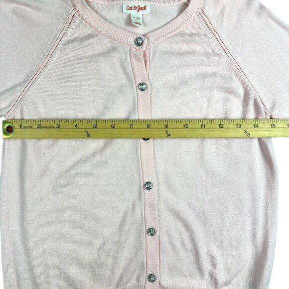 Cat & Jack Girls Light Pink Button-Front Cardigan Size  XL (14) - Picture 7 of 7